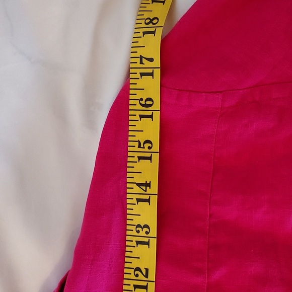 Lauren Ralph Lauren Women's Blouse Shirt Barbie Hot Pink 100% Linen Size L - Picture 11 of 16